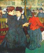 Henri de toulouse-lautrec At the Moulin Rouge, Two Women Waltzing painting